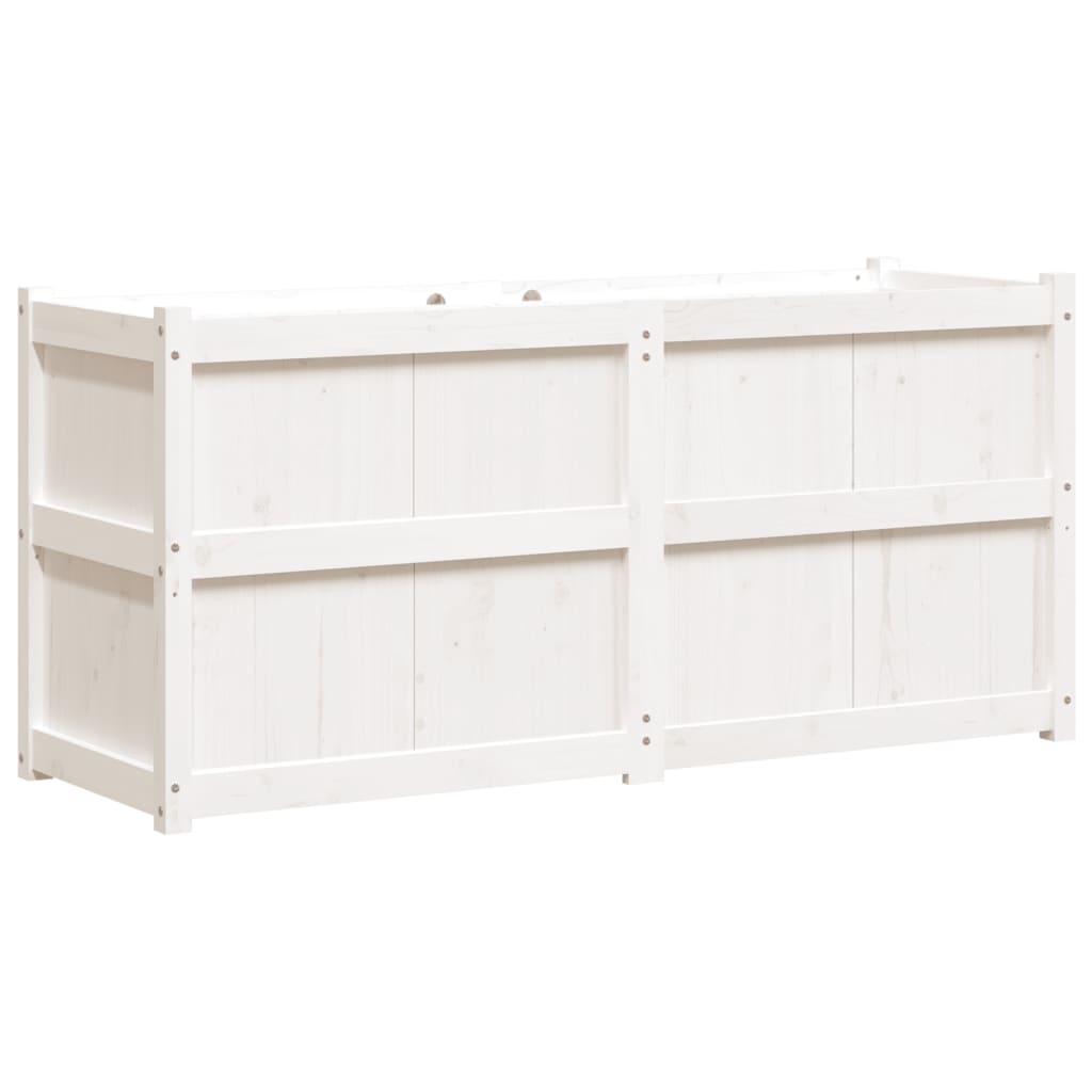 Vrtna sadilica bijela 150 x 50 x 70 cm od masivne borovine