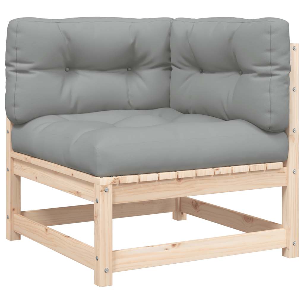 Kutna vrtna sofa od masivne borovine s jastucima