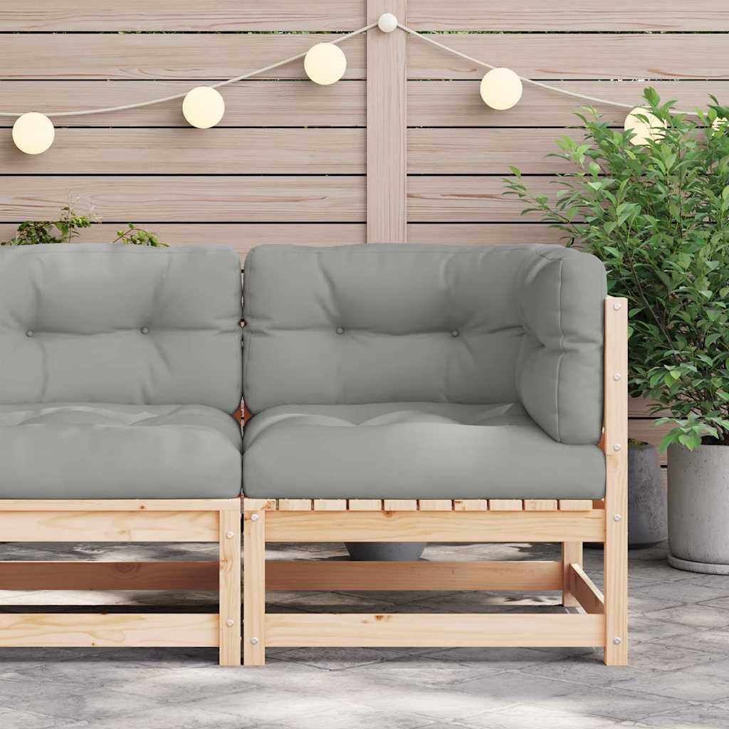 Kutna vrtna sofa od masivne borovine s jastucima