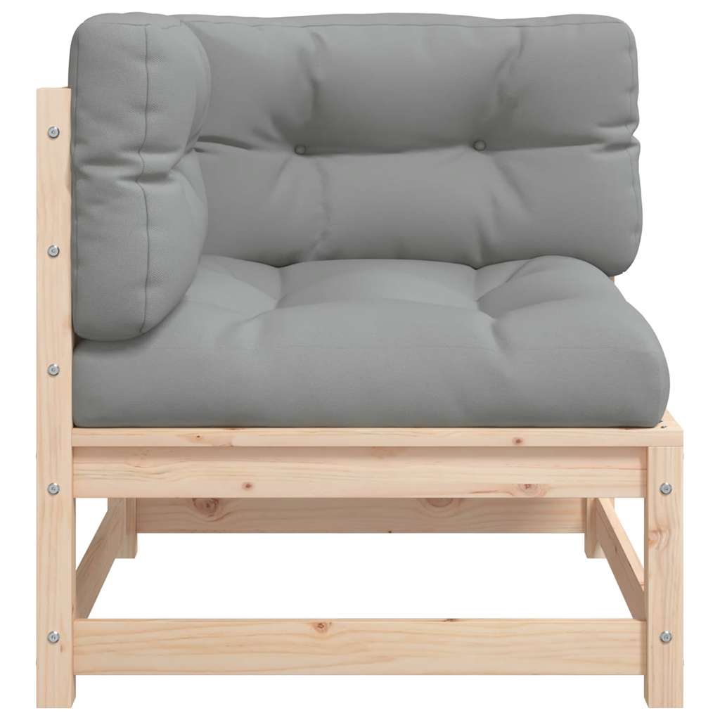 Kutna vrtna sofa od masivne borovine s jastucima