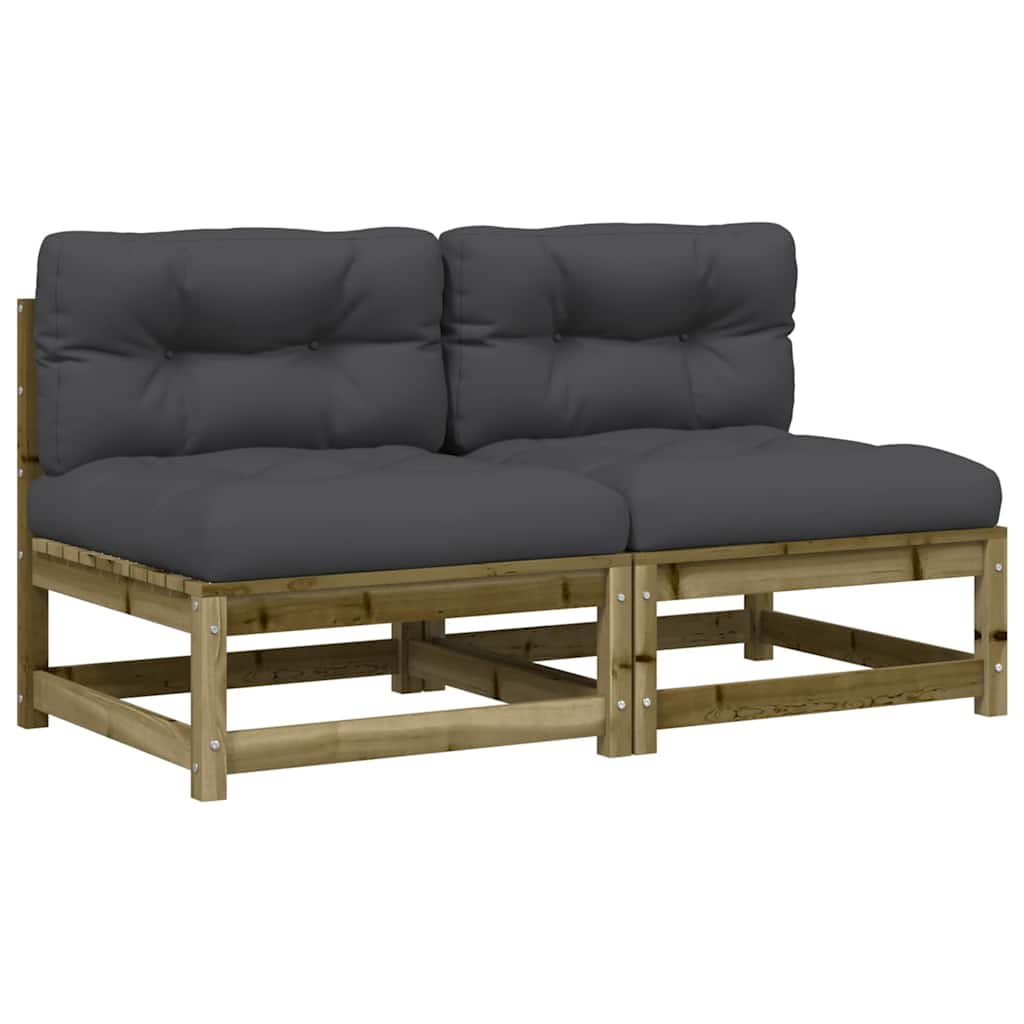 Vrtne sofe s jastucima 2 kom od impregnirane borovine