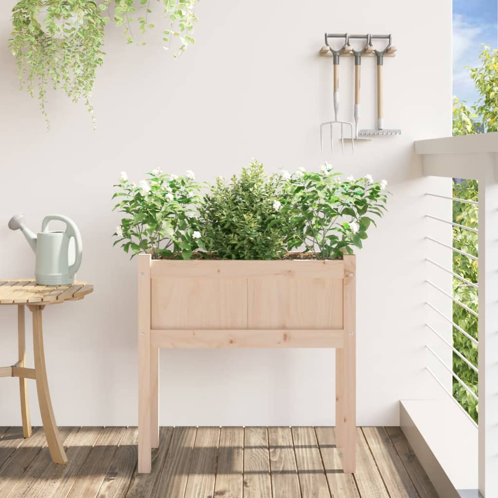 Vrtna sadilica s nogama 70 x 31 x 70 cm od masivne borovine