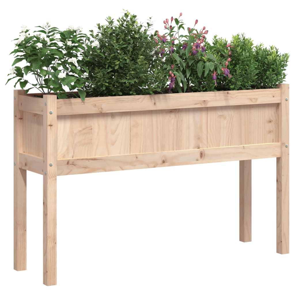 Vrtna sadilica s nogama 110 x 31 x 70 cm od masivne borovine
