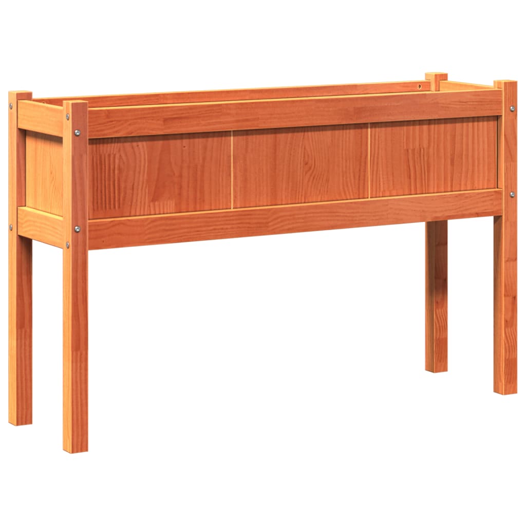 Vrtna sadilica s nogama voštano smeđa 110x31x70 cm od borovine
