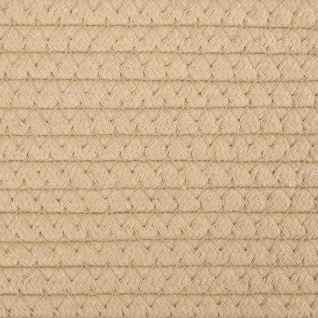 Košara za pohranu bež-bijela Ø 43 x 35 cm od pamuka