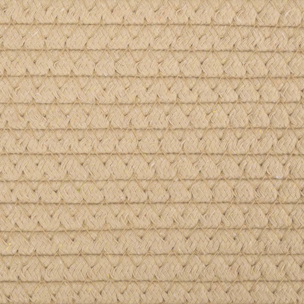 Košara za pohranu bež-bijela Ø 43 x 38 cm od pamuka