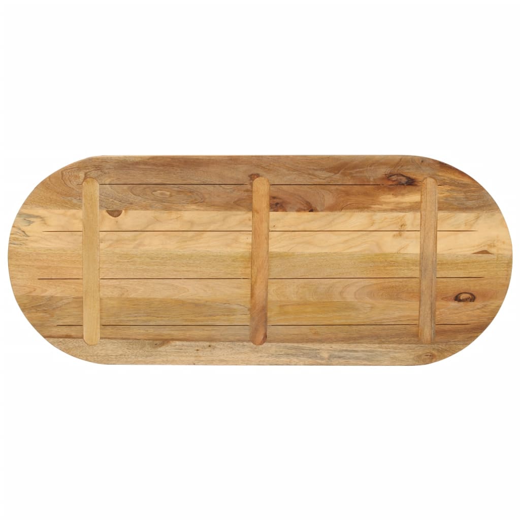 Stolna ploča 100x50x3,8 cm ovalna od masivnog grubog drva manga