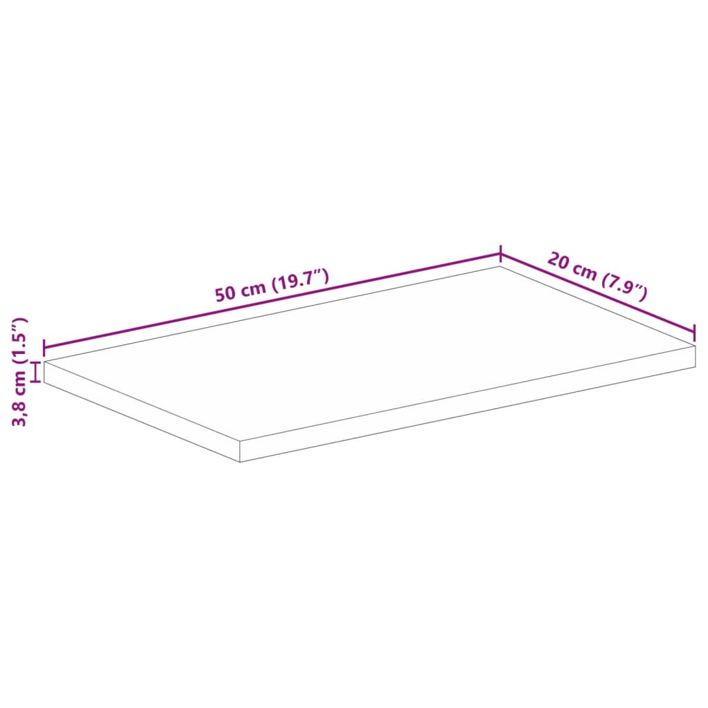 Ploča stola 50x20x3,8 cm Pravokutna Masivna Drvena Akacija