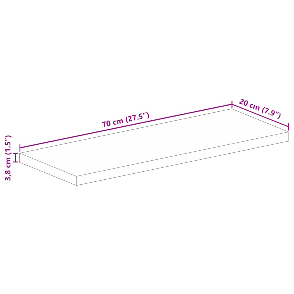 Ploča stola 70x20x3,8 cm Pravokutna Masivna Drvena Akacija