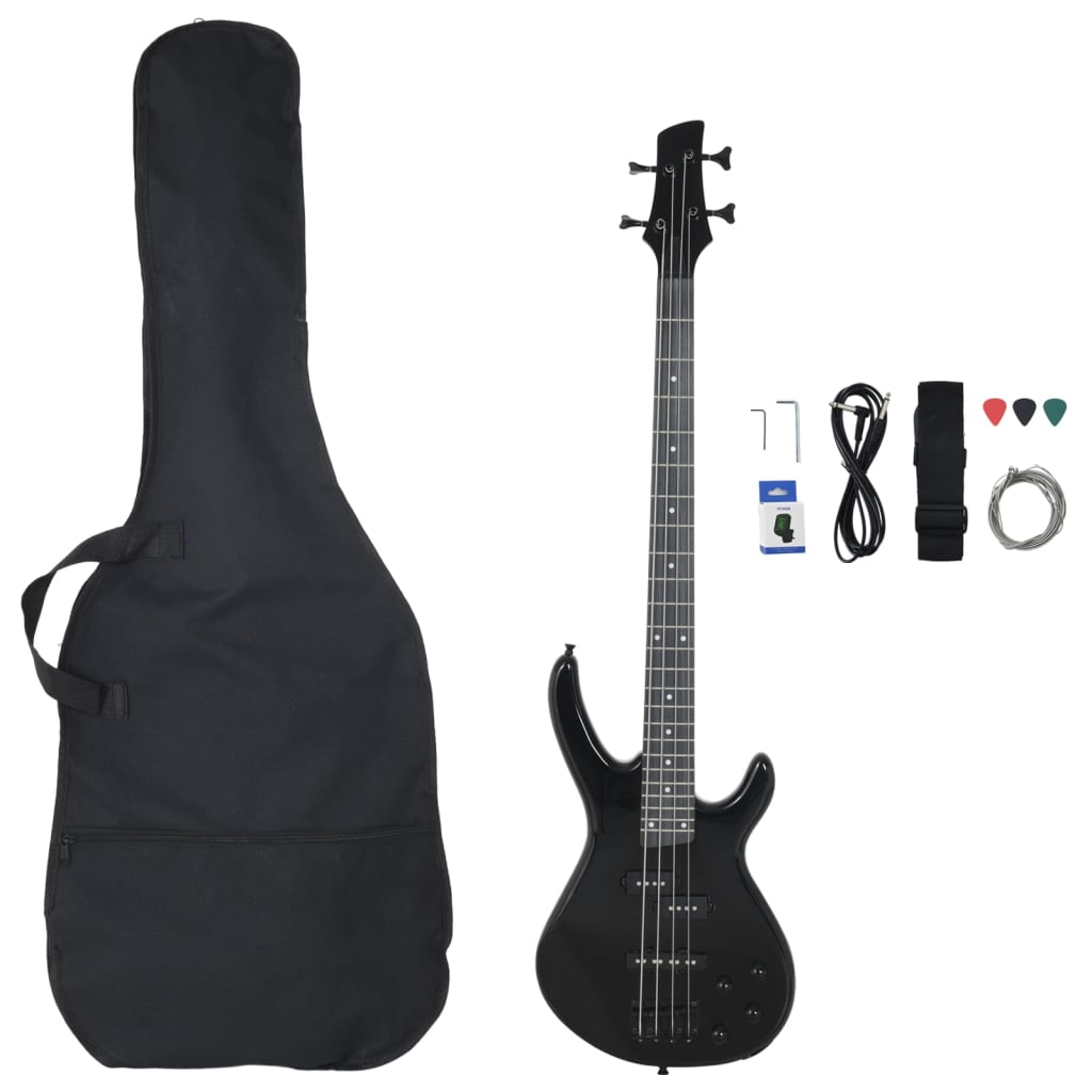 Električna bas gitara za početnike s torbom crna 4/4 46 "