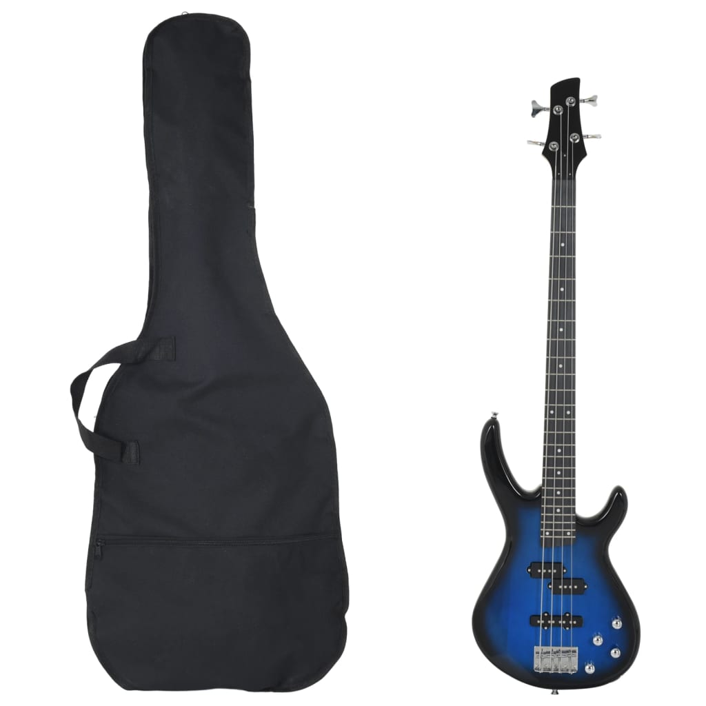 Električna bas gitara za početnike s torbom plavo-crna 4/4 46 "