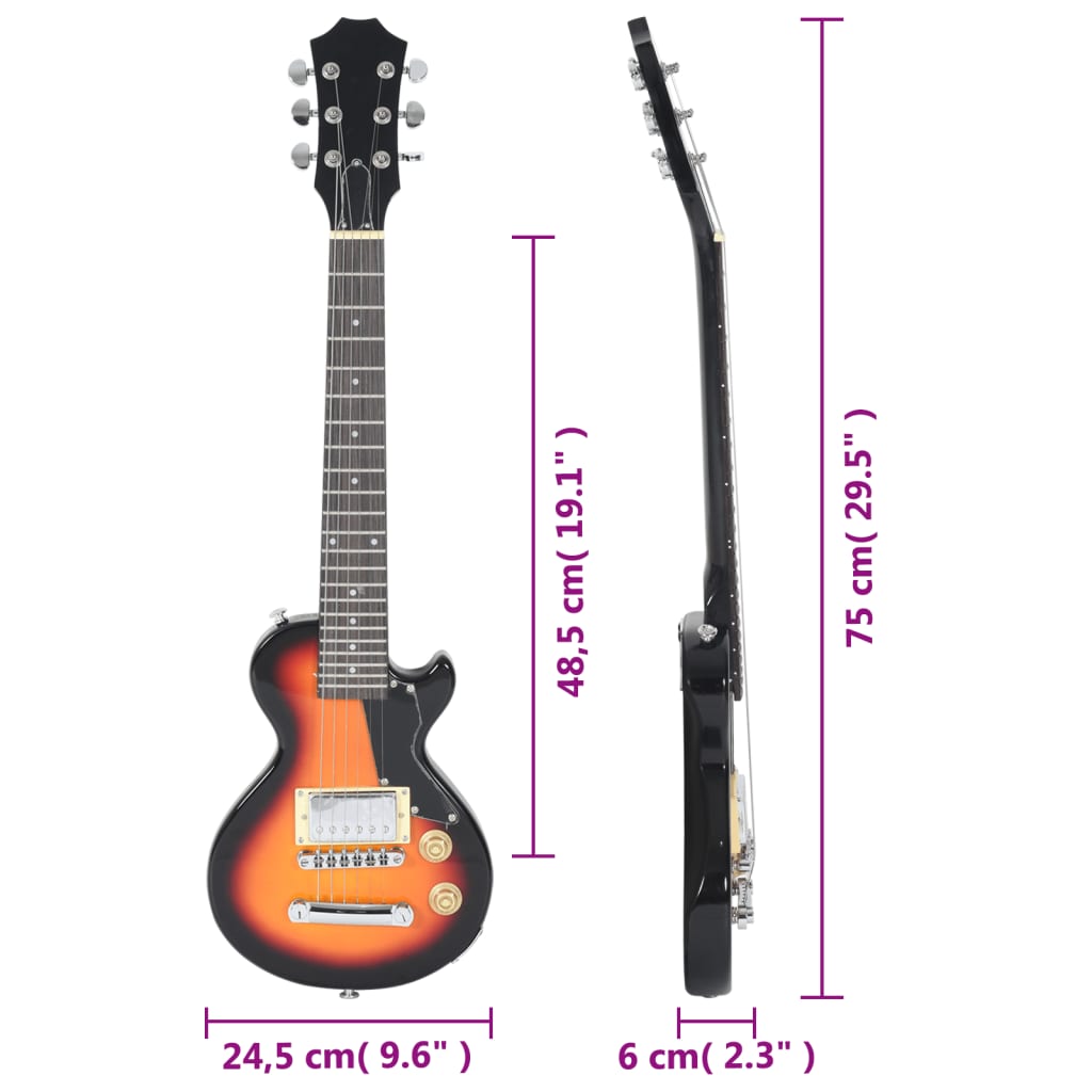 Električna gitara za djecu s torbom smeđe-crna 3/4 30 "