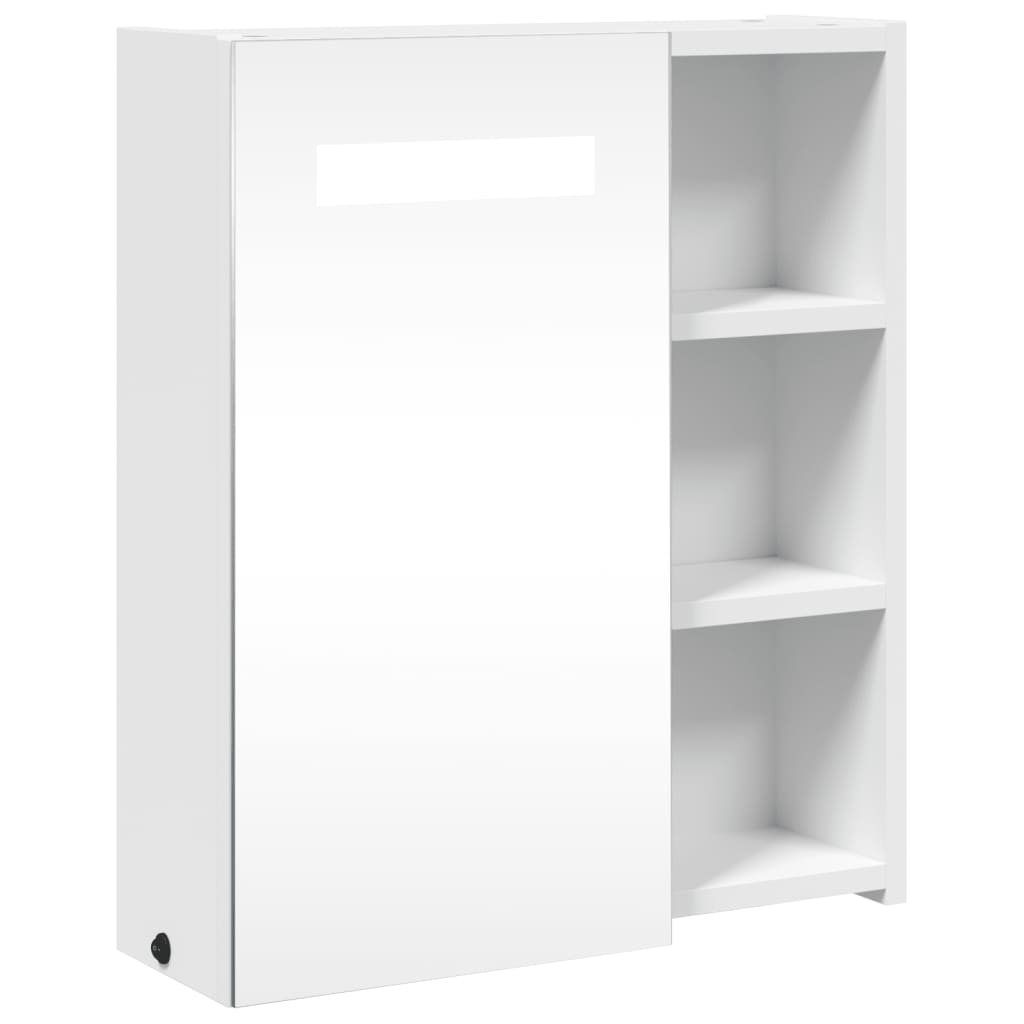 Kupaonski ormarić s ogledalom i LED svjetlom bijeli 45x13x52 cm