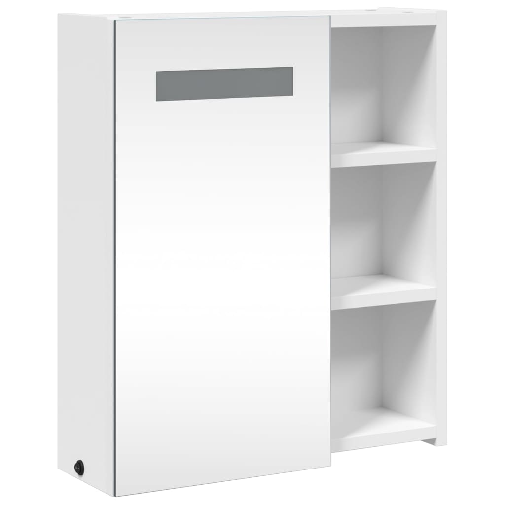 Kupaonski ormarić s ogledalom i LED svjetlom bijeli 45x13x52 cm