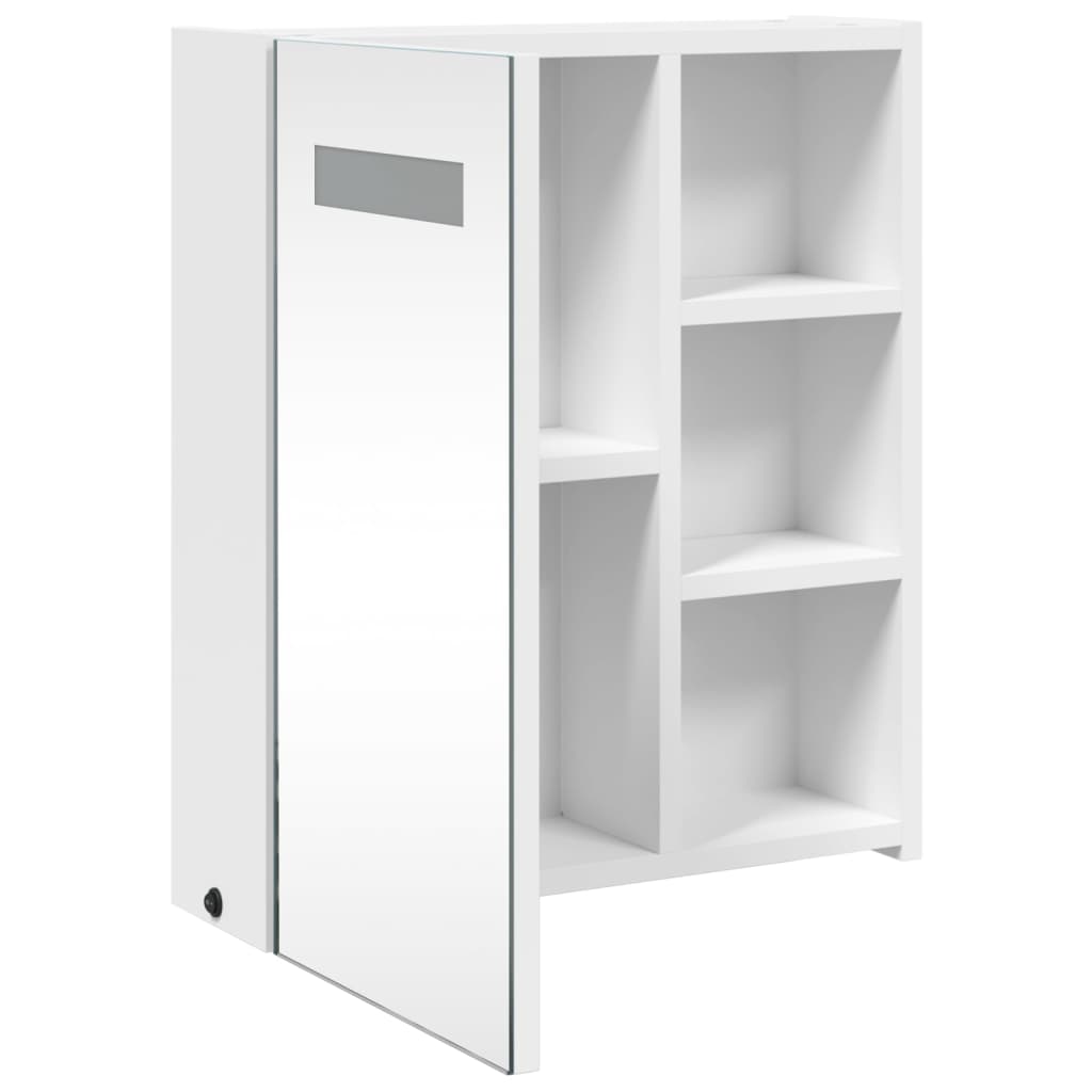 Kupaonski ormarić s ogledalom i LED svjetlom bijeli 45x13x52 cm