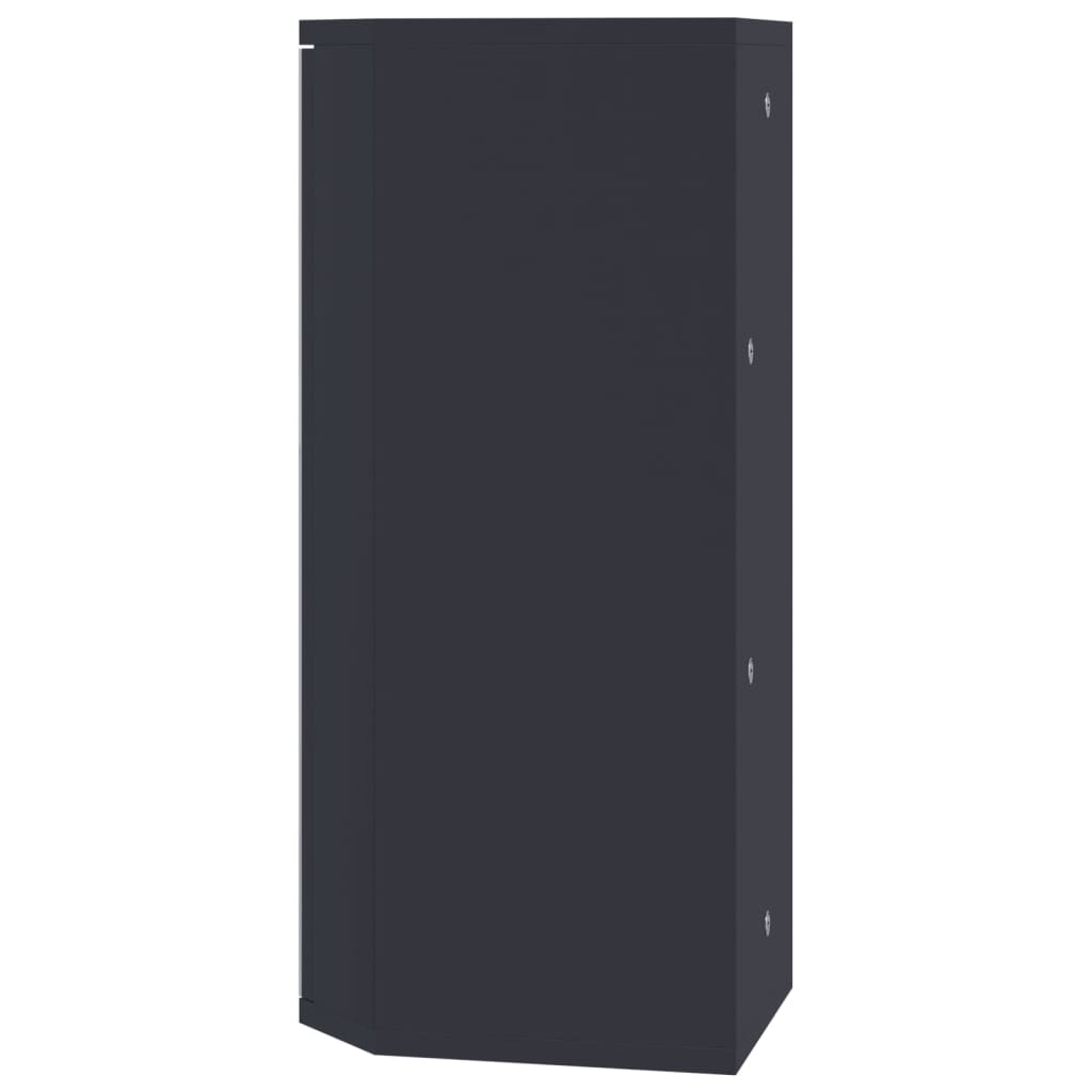 Kutni kupaonski ormarić s ogledalom sivi 30 x 24 x 60 cm