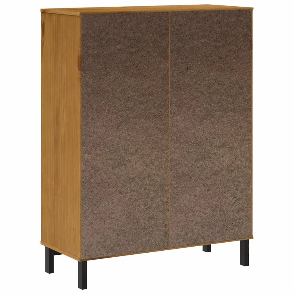 Visoka komoda sa staklenim vratima FLAM 92x40x122,5 cm borovina