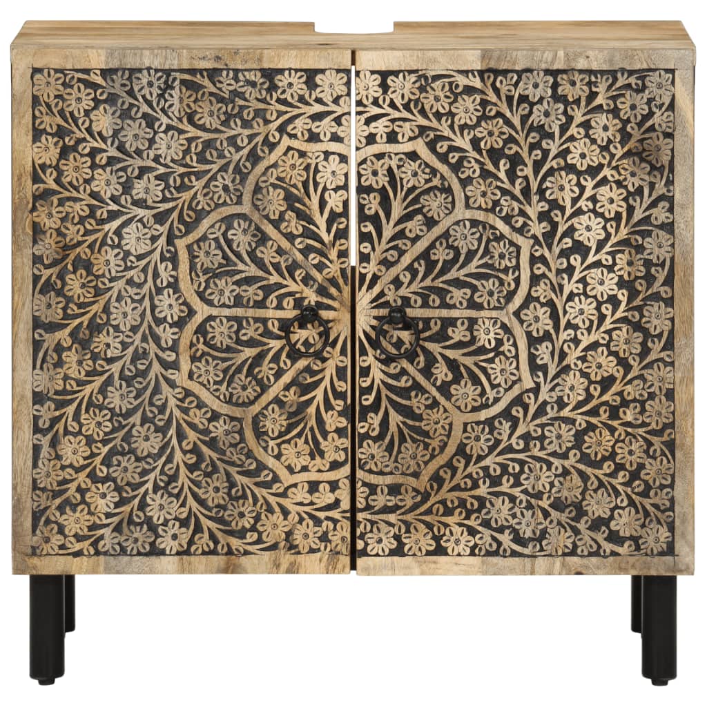 Kupaonski ormarić za umivaonik 62x33x58 cm masivno drvo manga