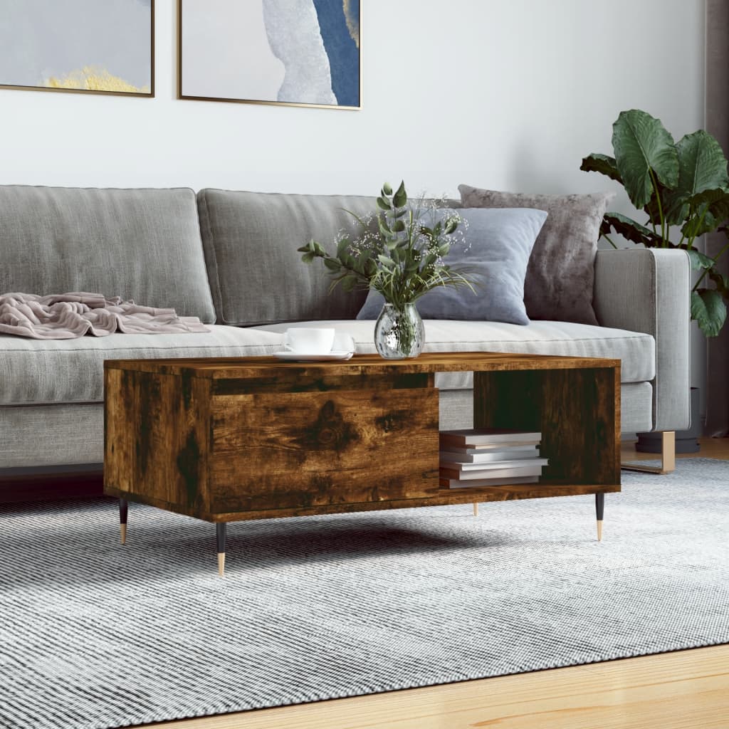 Stolić za kavu boja hrasta 90x50x36,5 cm konstruirano drvo