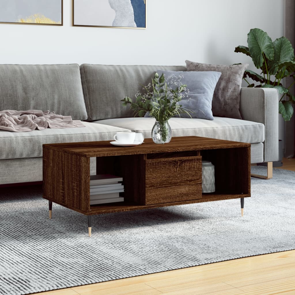 Stolić za kavu sjajni 90x50x36,5 cm konstruirano drvo