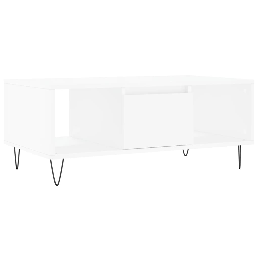 Stolić za kavu bijeli 90 x 50 x 36,5 cm od konstruiranog drva