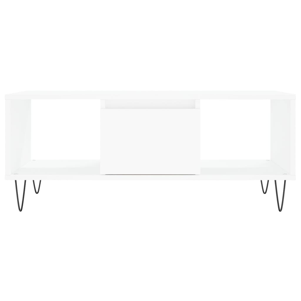 Stolić za kavu bijeli 90 x 50 x 36,5 cm od konstruiranog drva
