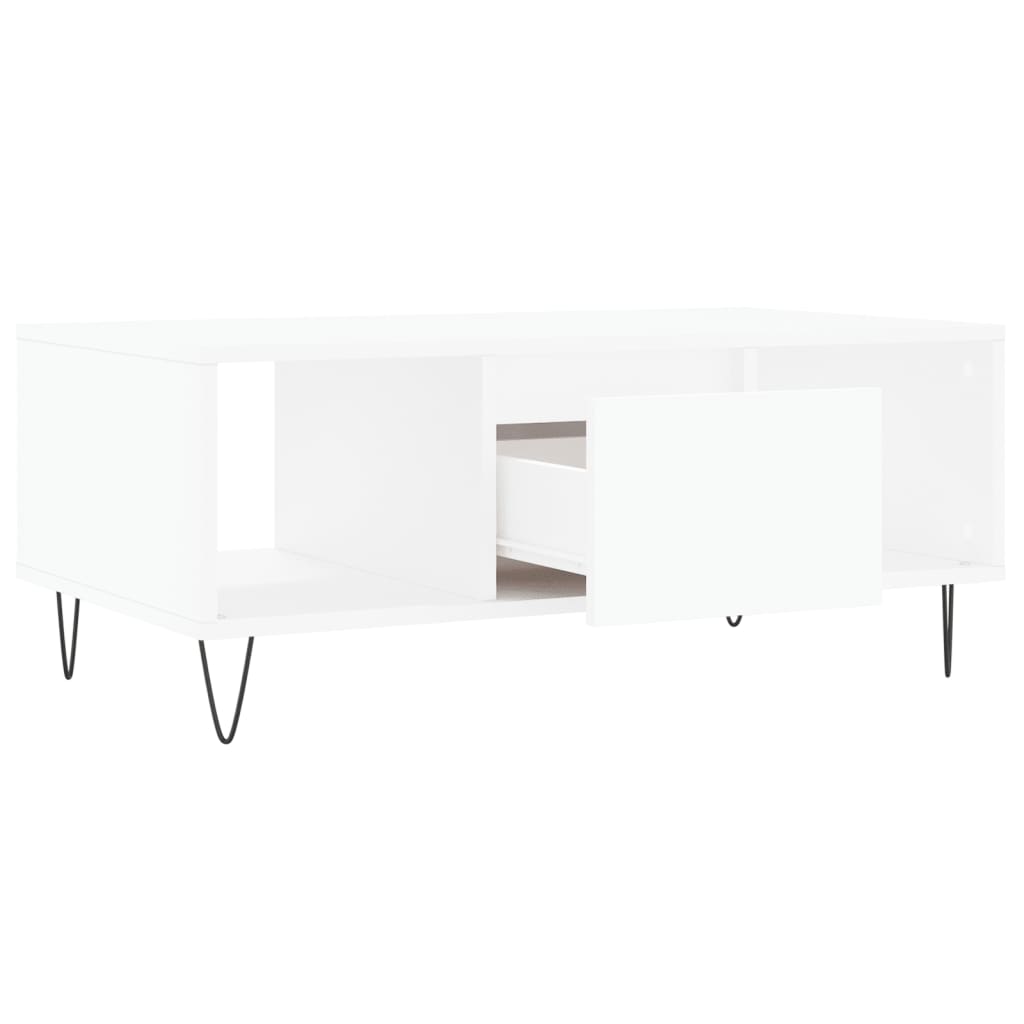 Stolić za kavu bijeli 90 x 50 x 36,5 cm od konstruiranog drva