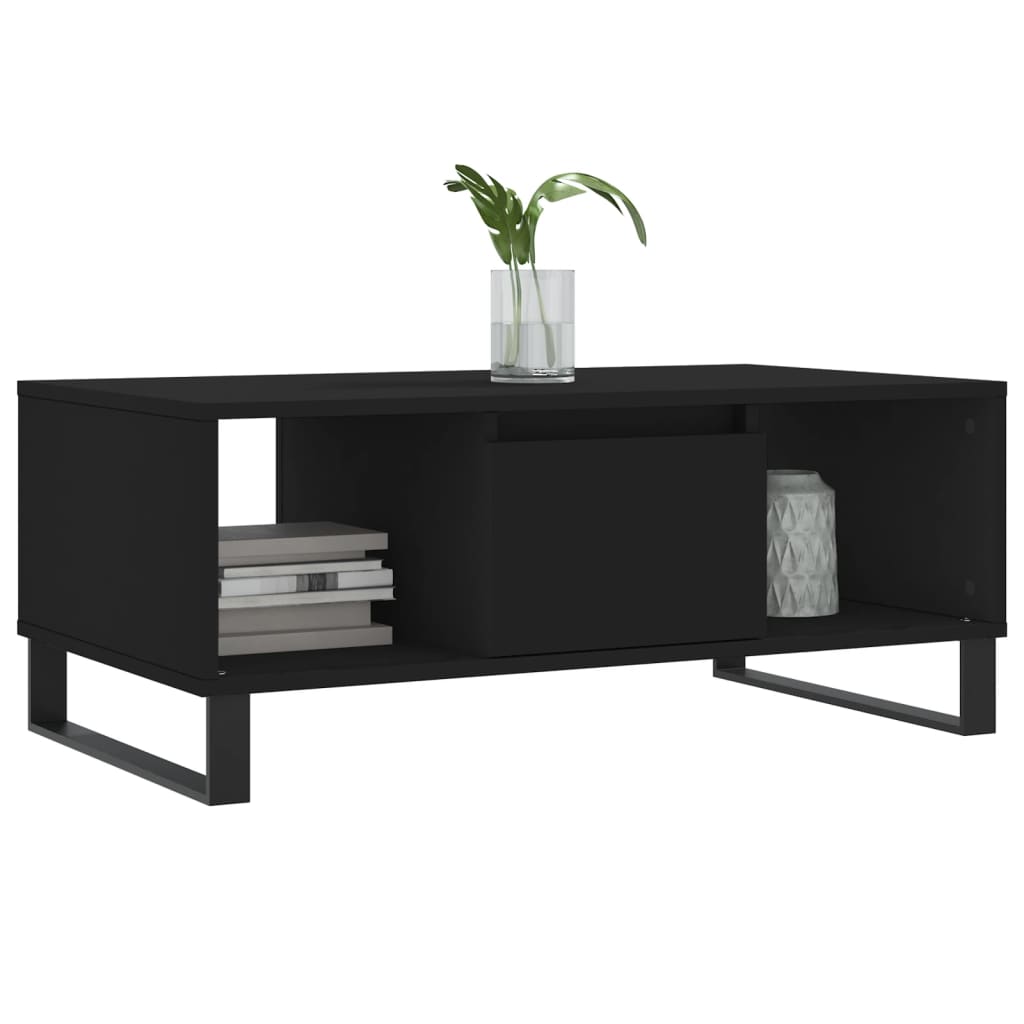 Stolić za kavu crni 90 x 50 x 36,5 cm od konstruiranog drva