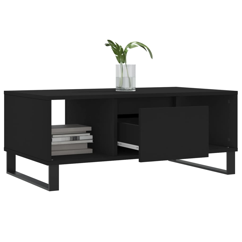 Stolić za kavu crni 90 x 50 x 36,5 cm od konstruiranog drva