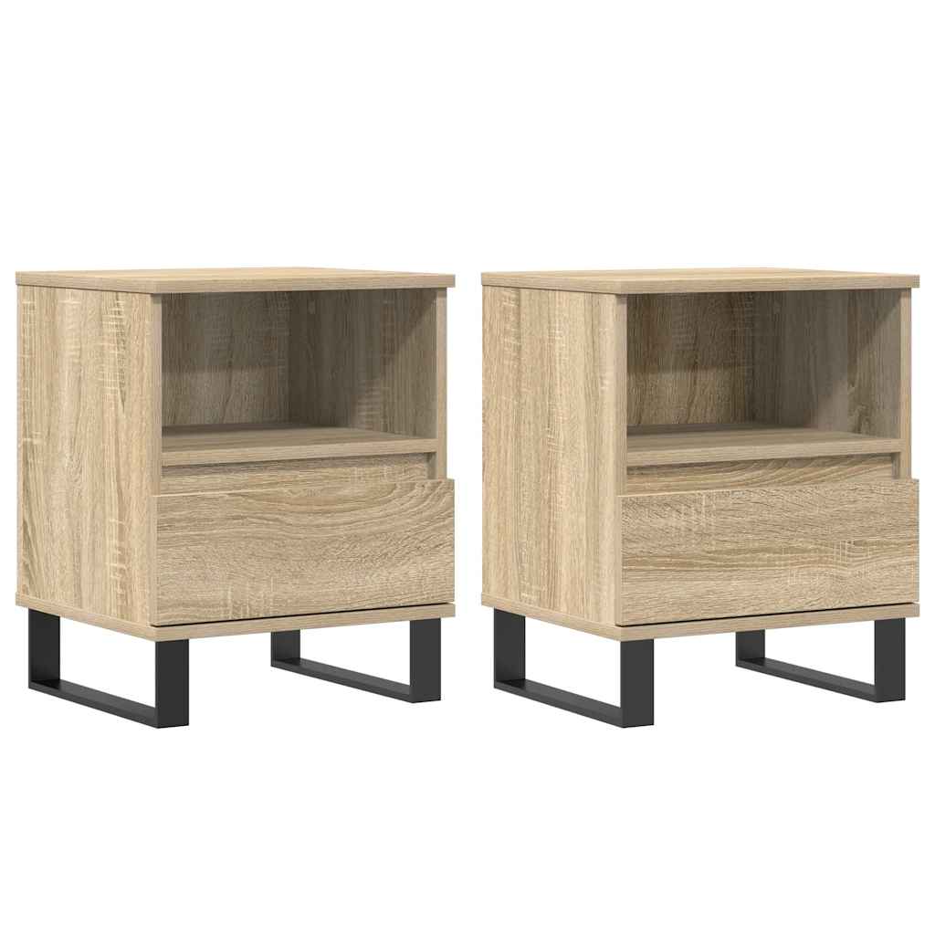 Noćni ormarići 2 kom boja hrasta 40x35x50 cm konstruirano drvo