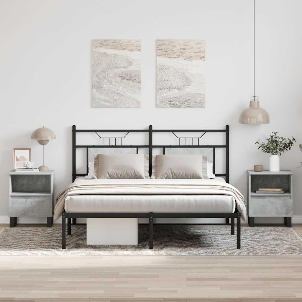 Noćni ormarići 2 kom boja betona 40x35x50 cm konstruirano drvo