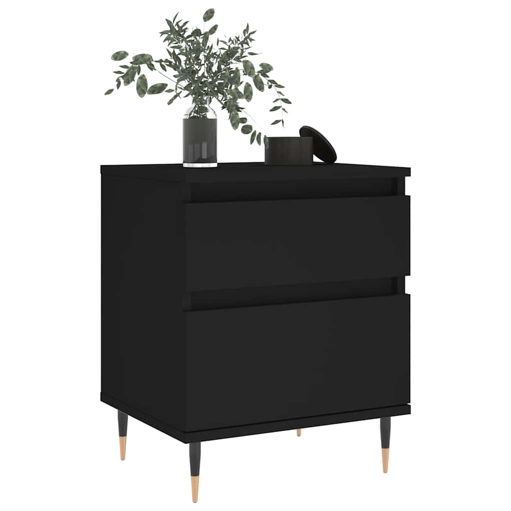 Noćni ormarići 2 kom crni 40x35x50 cm od konstruiranog drva