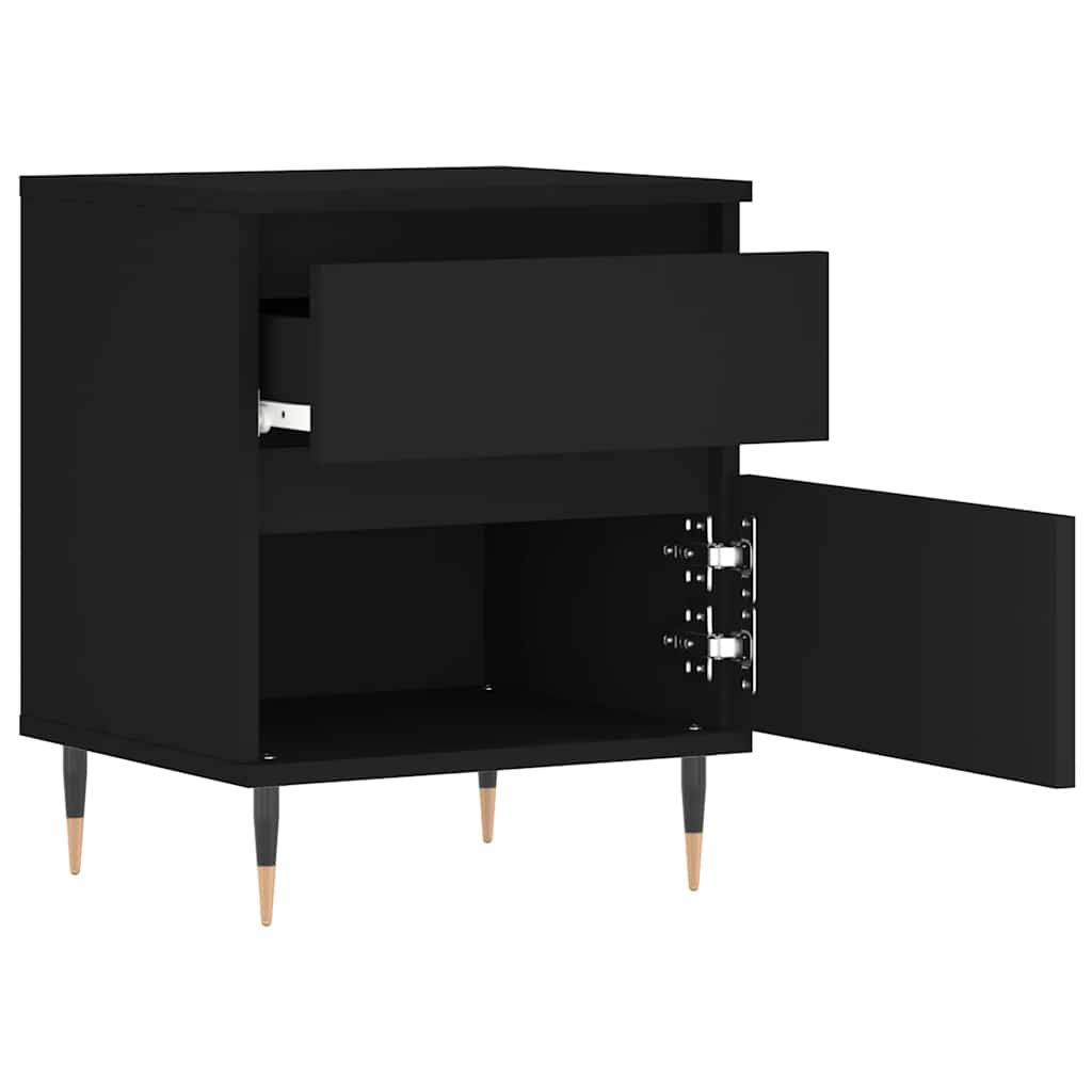 Noćni ormarići 2 kom crni 40x35x50 cm od konstruiranog drva