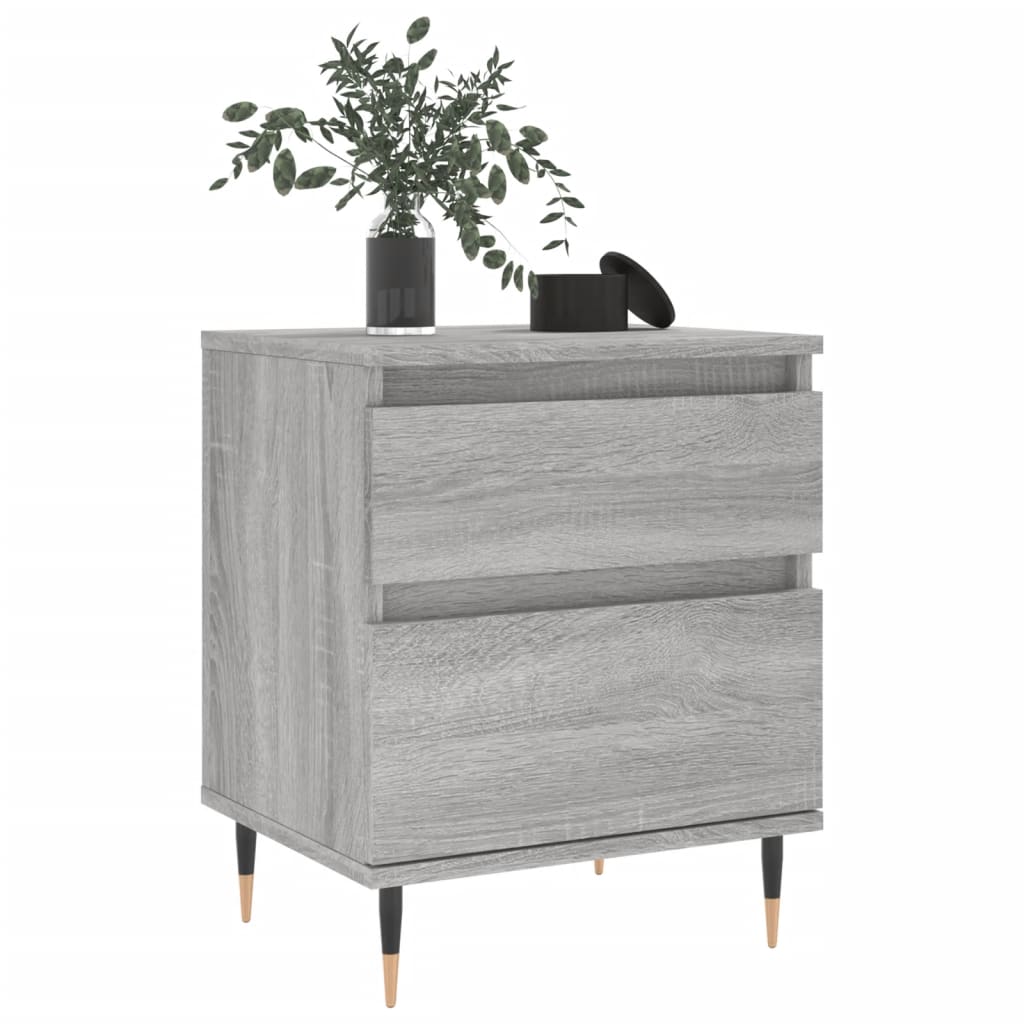 Noćni ormarići 2 kom boja hrasta 40x35x50 cm konstruirano drvo Siva