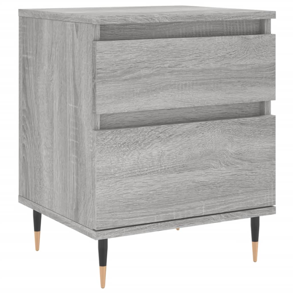 Noćni ormarići 2 kom boja hrasta 40x35x50 cm konstruirano drvo Siva