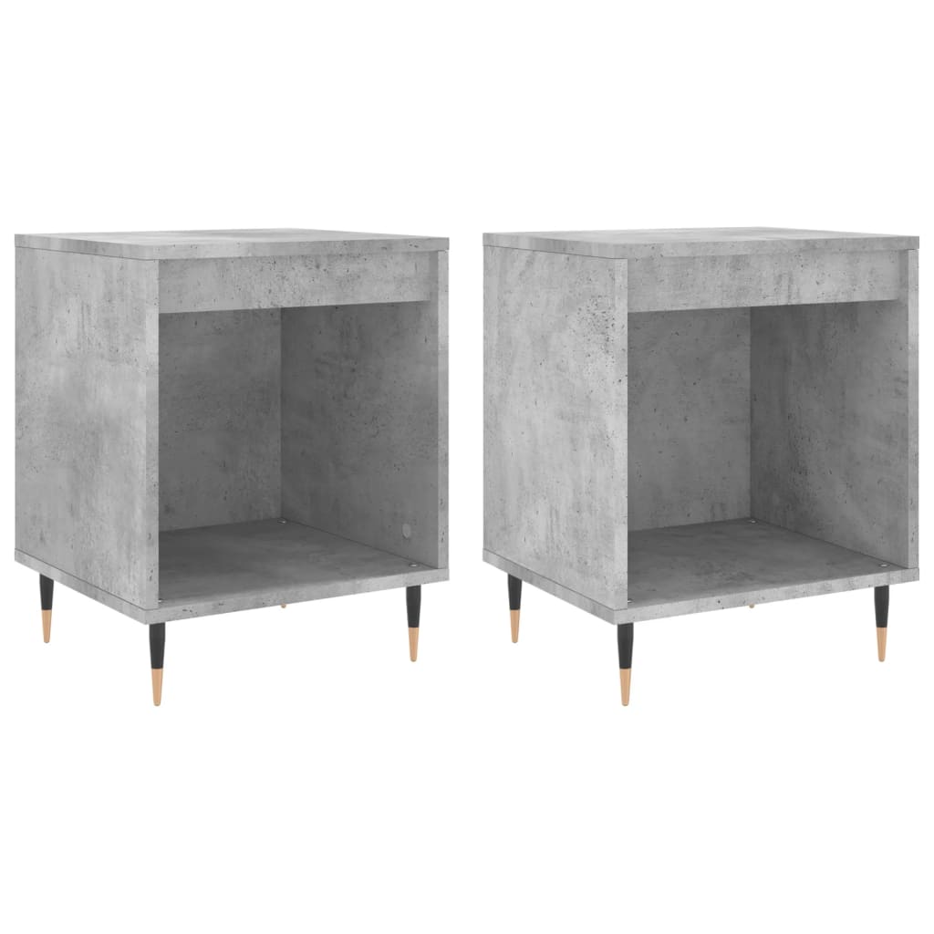 Noćni ormarići 2 kom boja betona 40x35x50 cm konstruirano drvo