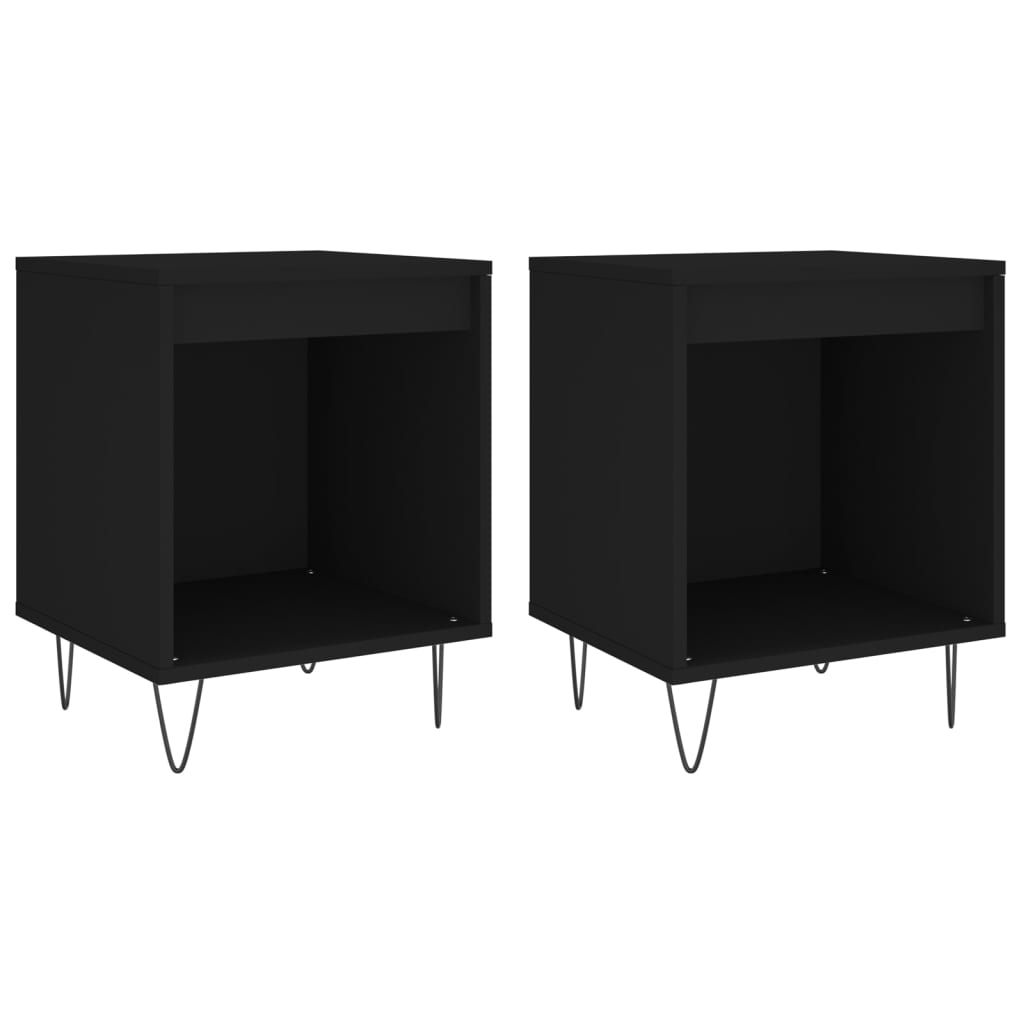 Noćni ormarići 2 kom crni 40x35x50 cm od konstruiranog drva
