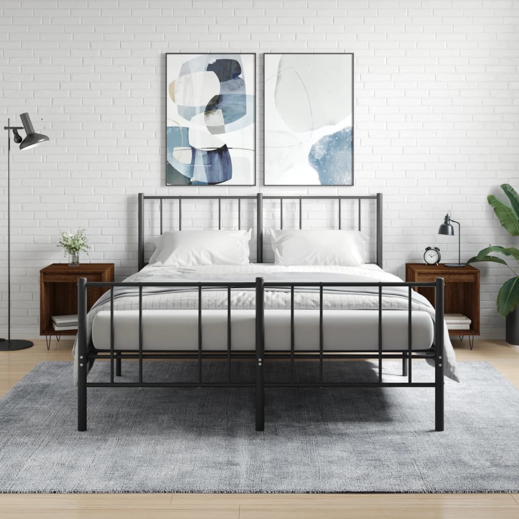 Noćni ormarići 2 kom boja hrasta 40x35x50 cm konstruirano drvo