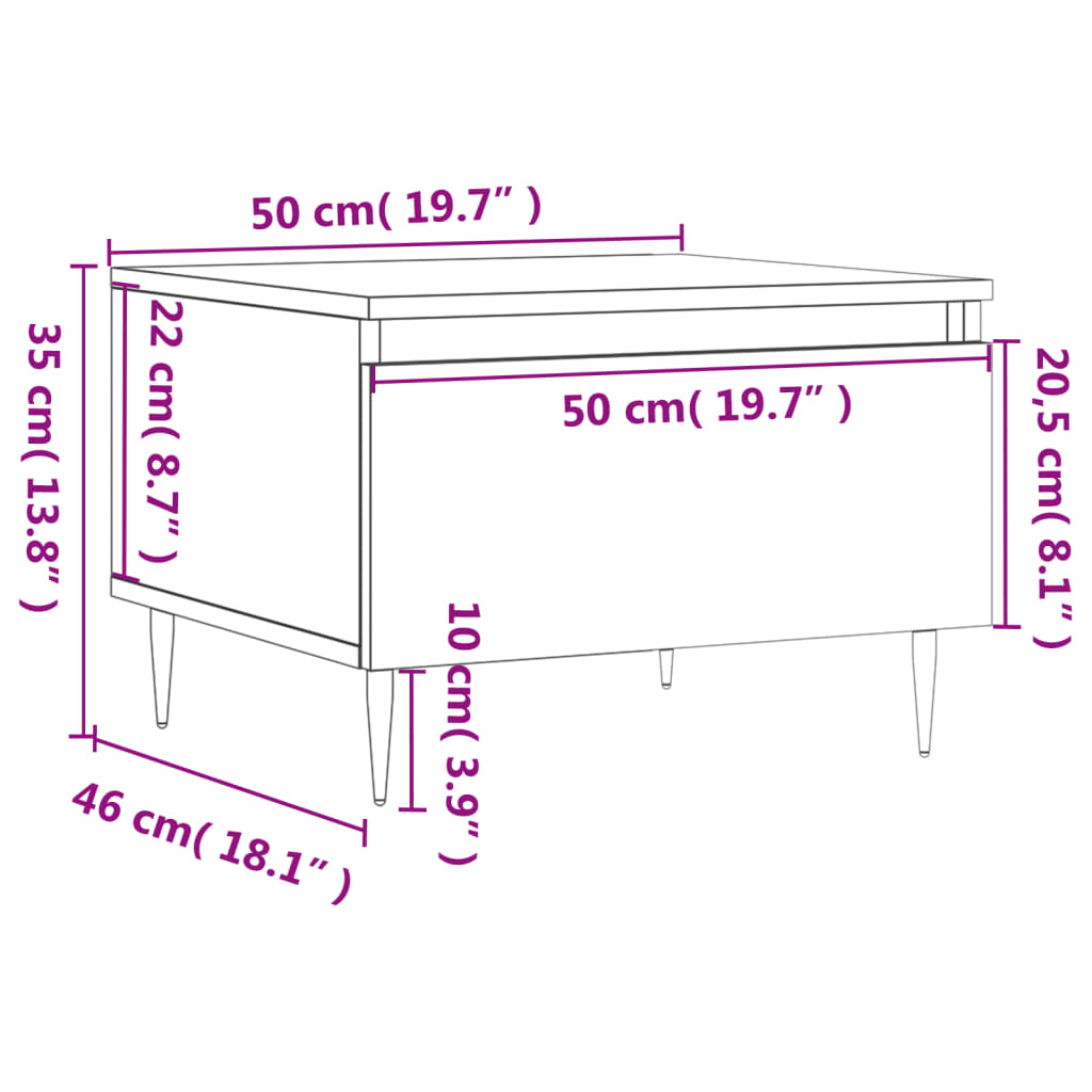 Stolići za kavu 2 kom boja hrasta 50x46x35 cm konstruirano drvo