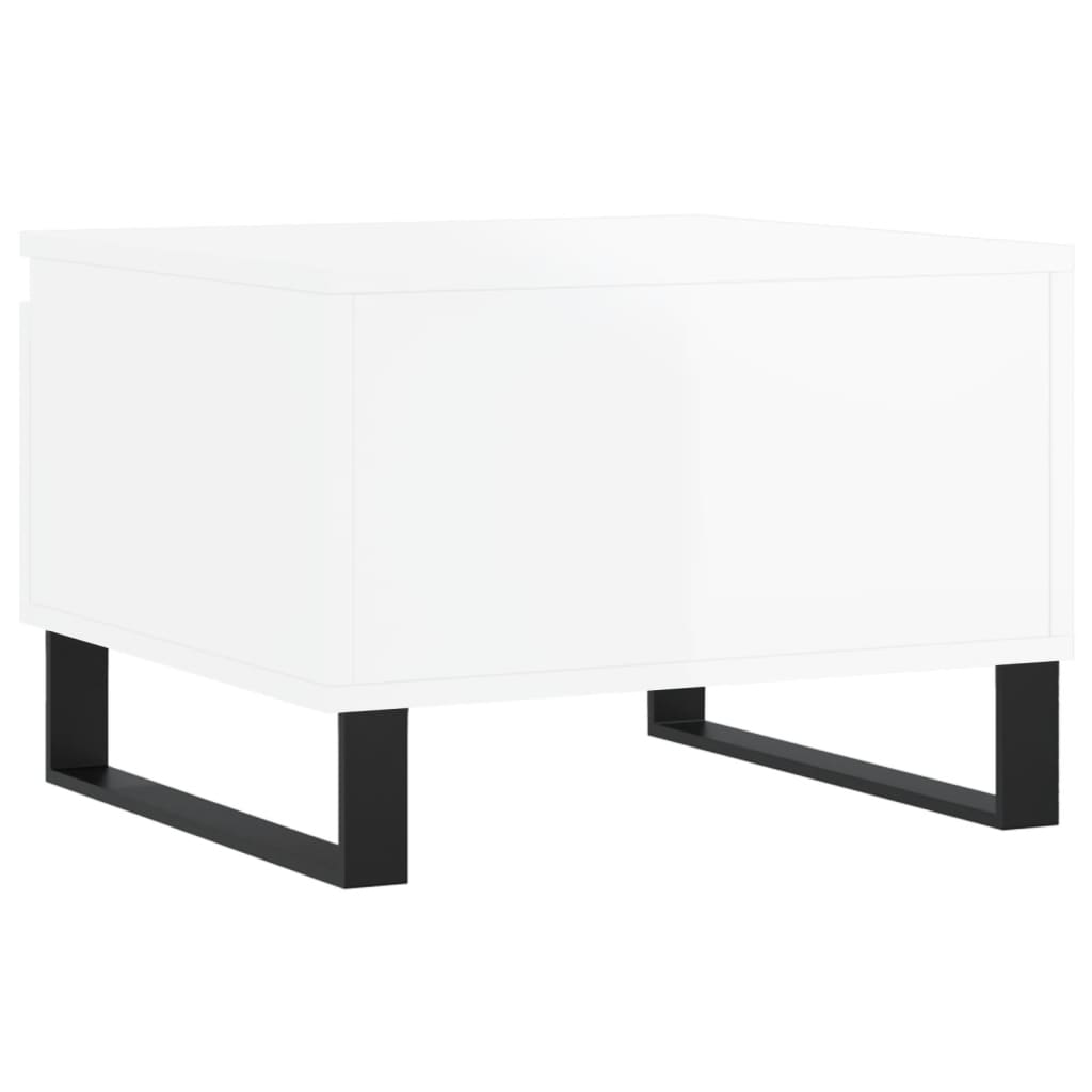 Stolići za kavu 2 kom sjajni bijeli 50 x 46 x 35 cm drveni
