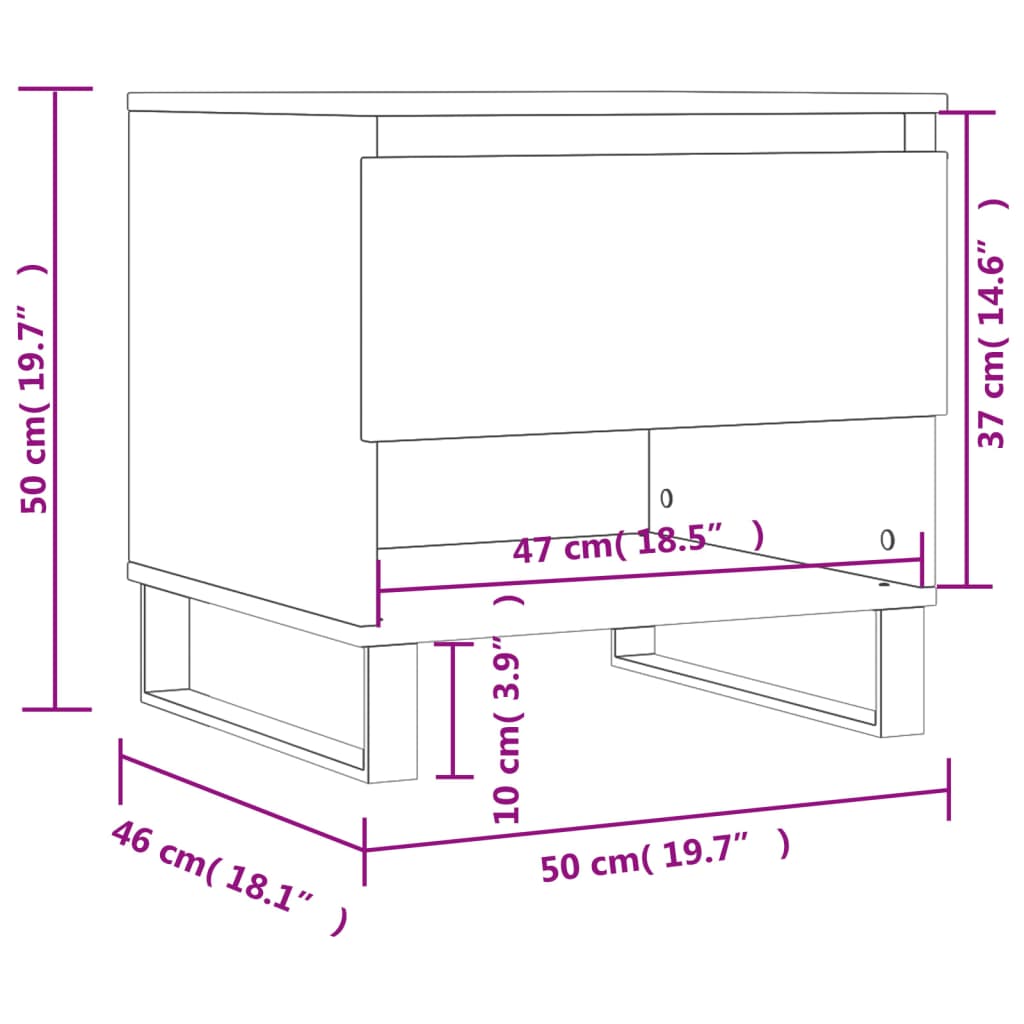 Stolići za kavu 2 kom crni 50x46x50 cm od konstruiranog drva
