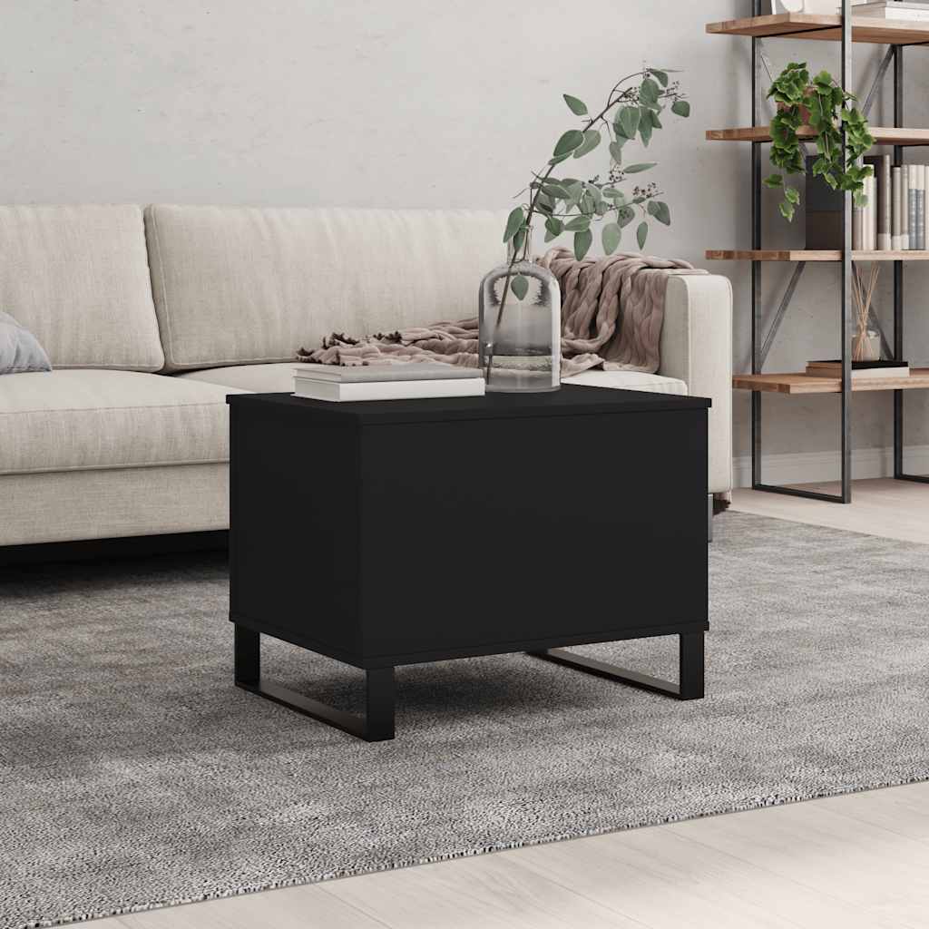 Stolić za kavu crni 60 x 44,5 x 45 cm od konstruiranog drva