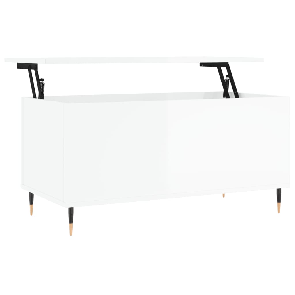 Stolić za kavu sjajni bijeli 90x44,5x45 cm konstruirano drvo