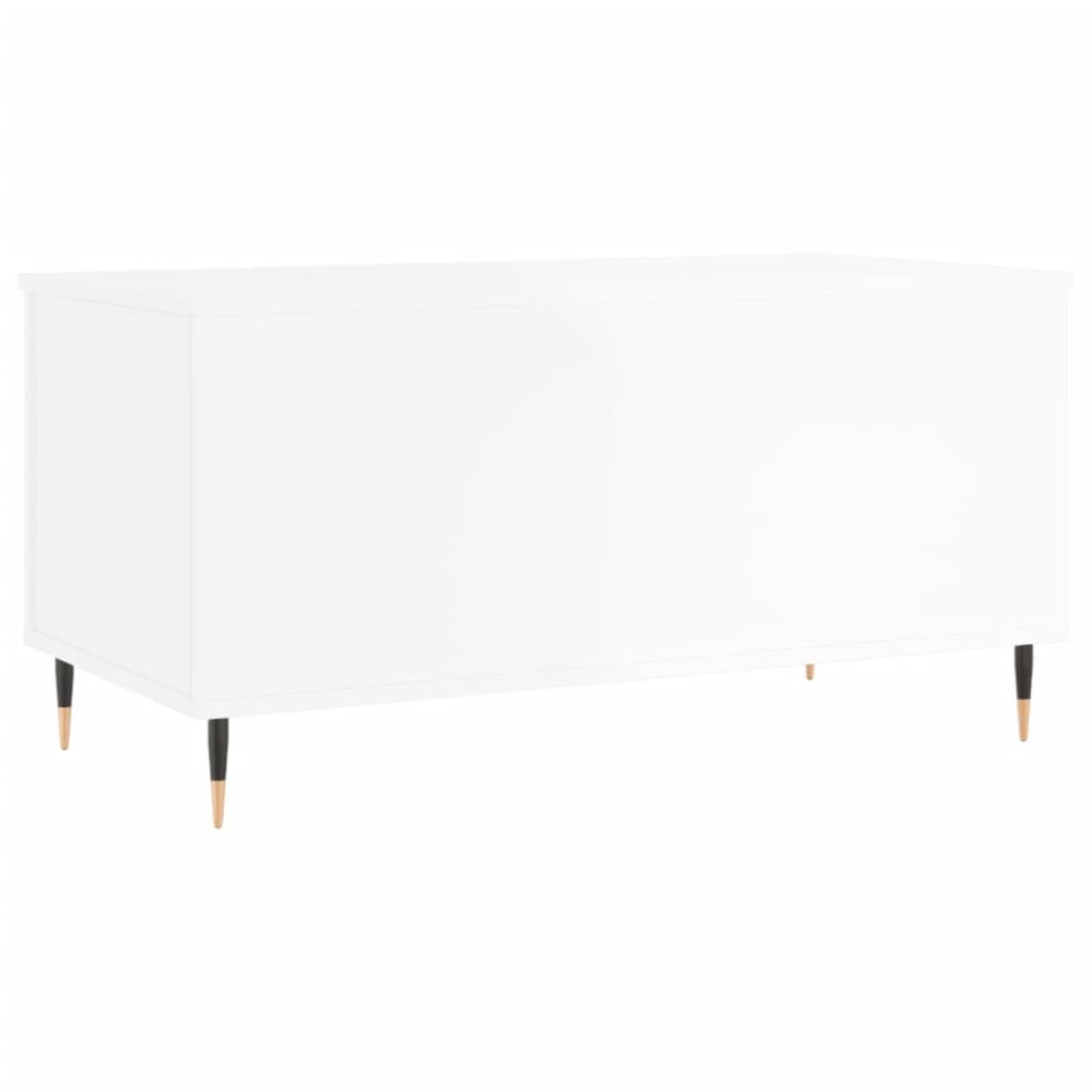 Stolić za kavu sjajni bijeli 90x44,5x45 cm konstruirano drvo