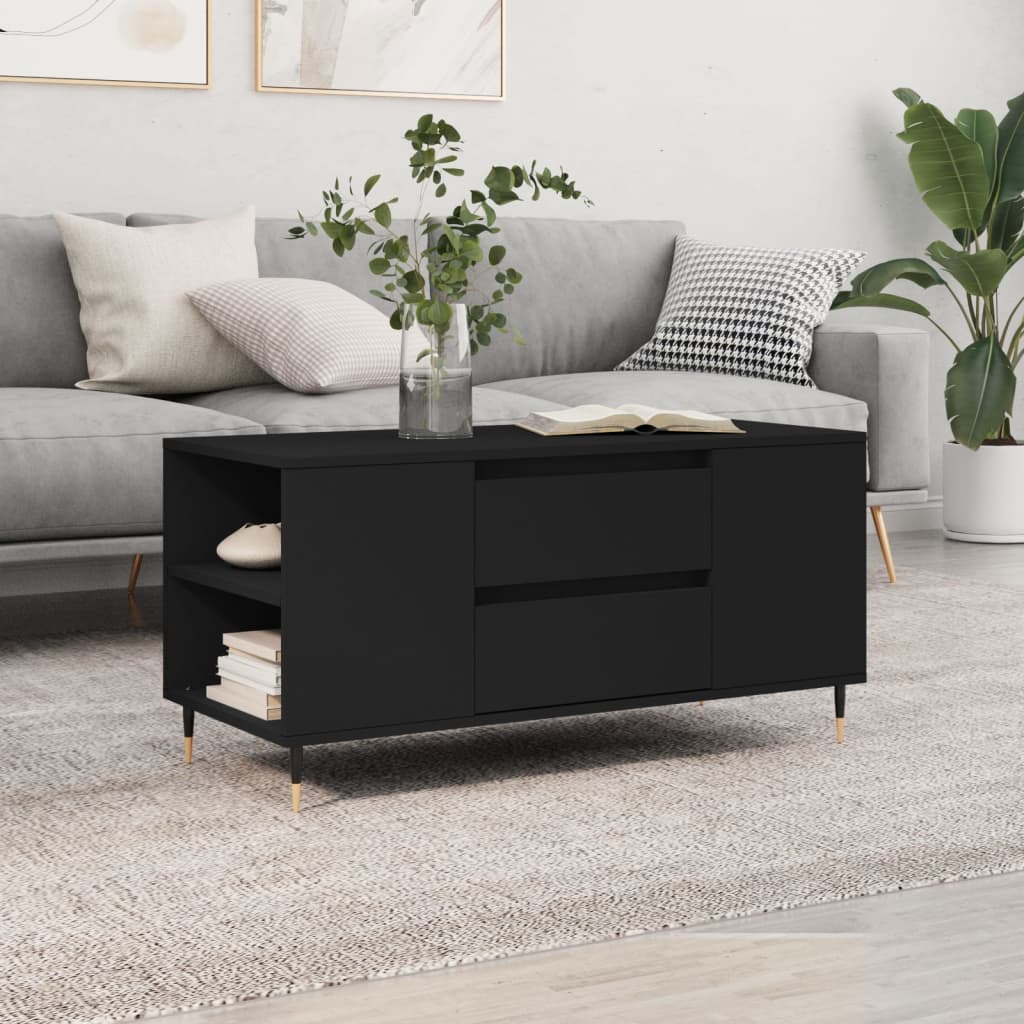 Stolić za kavu crni 102 x 44,5 x 50 cm od konstruiranog drva