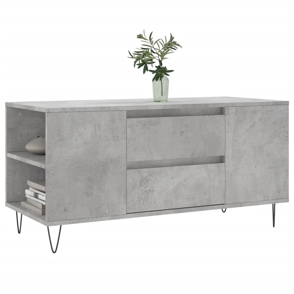 Stolić za kavu boja betona 102x44,5x50 cm od konstruiranog drva Siva