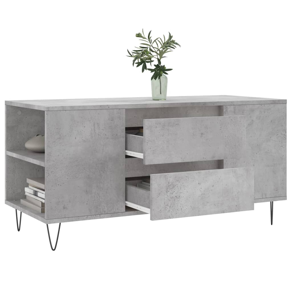 Stolić za kavu boja betona 102x44,5x50 cm od konstruiranog drva Siva