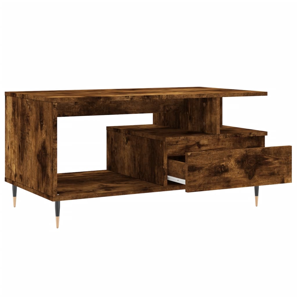 Stolić za kavu boja hrasta 90x49x45 cm konstruirano drvo
