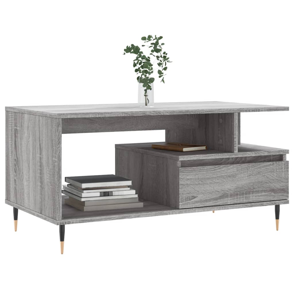 Stolić za kavu boja sivog hrasta 90x49x45 cm konstruirano drvo