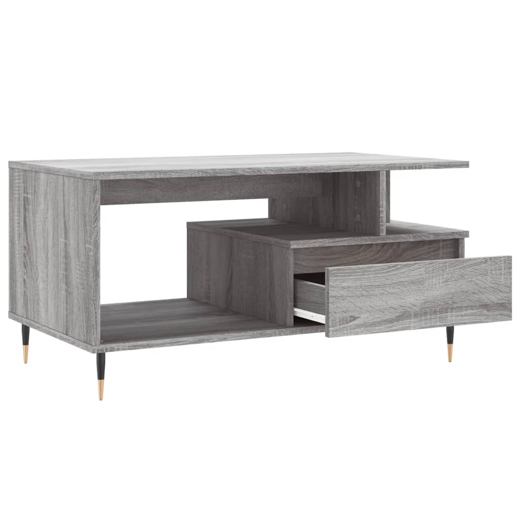 Stolić za kavu boja sivog hrasta 90x49x45 cm konstruirano drvo